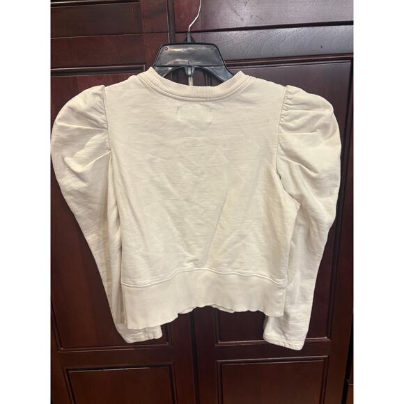 Soldout NYC Cream The Just Enough Puff Long Sleeve 100% Organic Cotton Size S - Picture 3 of 7